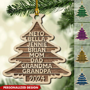 2024 New Release Family Name Christmas Tree-Personalized Wood Ornament