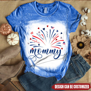 Personalized Firework America Flag Grandma And Kids 3D T-shirt