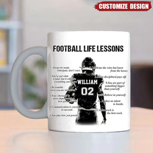 Personalized American Football Life Lessons Mug - Gift For American Football Lovers