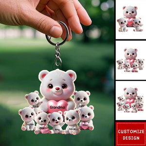 Personalized Grandma Bear Meaningful Keychain