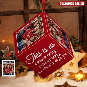 2024 New Release Custom Photo Every Christmas, I Wrap My Family In Love! - Family Personalized Wooden Cube Ornament - Christmas Gift For Family Members