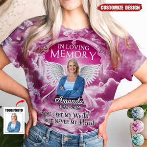 Memorial Custom Photo Angel Wings In Heaven 3D T-shirt