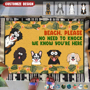 Dog Beach Please No Need To Knock - Personalized Doormat