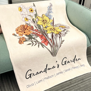 Grandma / Mom's Garden is Her Children Customized Blanket