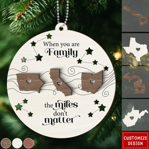 2024 New Release - Long Distance Family Friends Siblings Sisters Besties Personalized 2-Layered Wooden Ornament