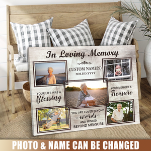 In Loving Memory You Life Was A Blessing - Personalized Poster, Memorial Gift