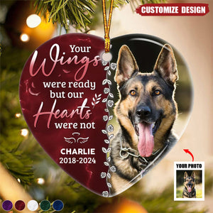 Custom Photo Forever In Our Hearts -  Personalized Ceramic Ornament - Christmas Gift, Sympathy Gift For Family Members- 2024 New Release