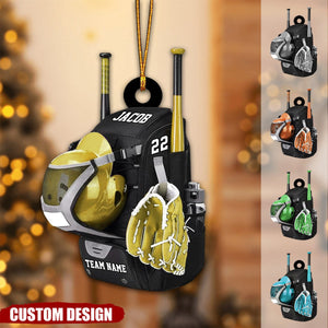 Personalized Baseball&Softball Bag with Helmet & Gloves Christmas Ornament