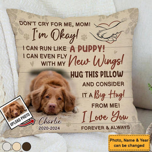 Don't Cry For Me I'm Okay-Personalized Memorial Pillow-Gift For Family Or Friends