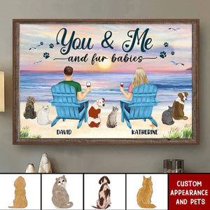 You And Me And The Dogs Peace Beach View - Gift For Pet Lovers - Personalized Poster