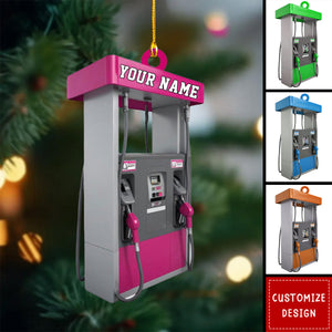 Personalized Gas Pump Christmas Ornament, Gas Station Ornament Decor - 2024 New Release