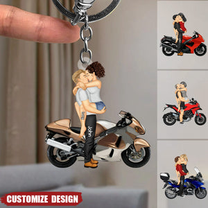 New Release - Personalized Motorcycle Couple Keychain