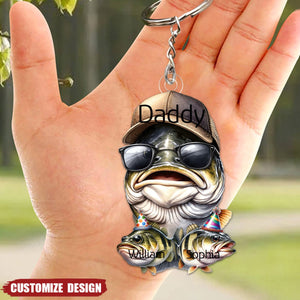 This Grandpa/Dad Belongs to Kids Fishing Keychain