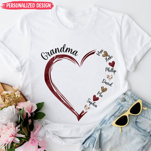 Grandma and Grandkids Hearts, Best Gift Birthday, New Mom Gift T-Shirt