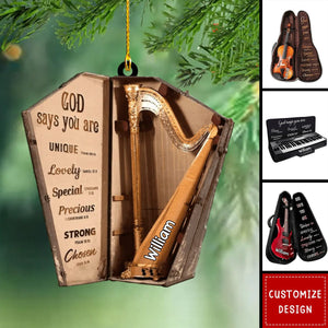 2024 New Release - God Says You are - Personalized Harp Musical Instrument Ornament