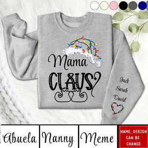 2024 New Release Nana Claus Christmas Light Hat with Grandkid Personalized Sweatshirt