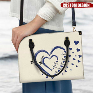 Mom's Grandma's Sweethearts - Gift For Mother, Grandmother - Personalized Leather Bag