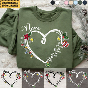 2024 New Release Nana Heart Christmas And Grandkids Sweatshirt