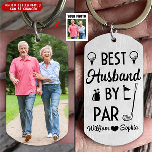 Best Husband By Par - Personalized Photo Stainless Steel Keychain