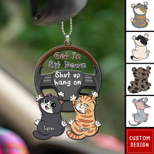 Personalized Get In Funny Car Acrylic Hanging Ornament-Gift For Cat Lovers