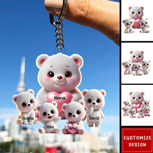 Personalized Grandma Bear Meaningful Keychain