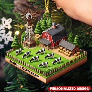 Personalized Name Dreamy Cow Farmhouse Ornament-Gift For Cow Lover-2024 New Release