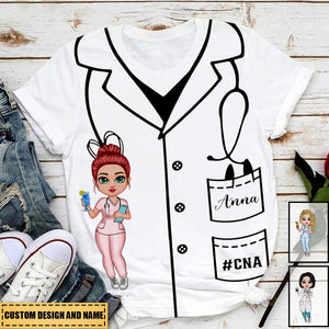 Blouse Nurse Pattern Doll Nurse Personalized T-shirt