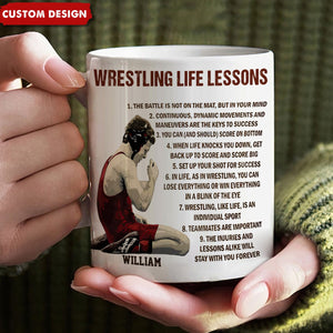 Personalized Wrestling Life Lessons Mug-Gift For Wrestling Lovers