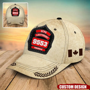 Personalized Firefighter US And CA Flag 3D Cap