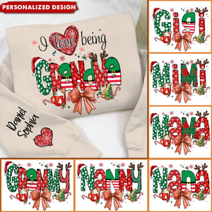 2024 New Release Personalized Christmas I Love Being Grandma Sweatshirt