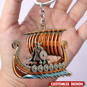 Personalized Viking Ship Keychain - Gift For History Enthusiasts