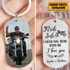 Ride Safe - Personalized Photo Keychain - Gift For Beloved One