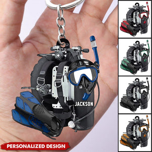 Personalized Scuba Diving Keychain-Gift For Scuba Diver - New Release