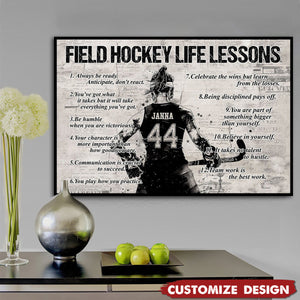 Personalized Field Hockey Life Lessons Poster-Gift For Field Hockey Lovers