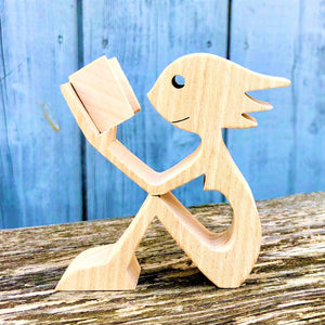 Personalized Wooden Book Lover Carvings