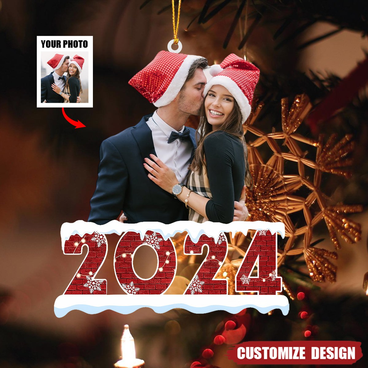 Personalized Custom Photo Acrylic Ornament - Merry Christmas - 2024 New Release