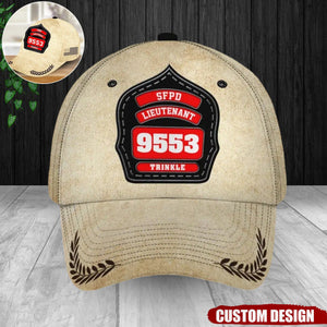 Personalized Firefighter US And CA Flag 3D Cap