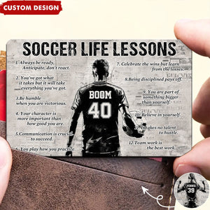 Personalized Soccer Life Lessons Wallet Card - Gift For Soccer Lovers