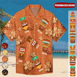 Tiki Tribal Totem Summer Beach Vibe-Personalized Hawaiian Shirt