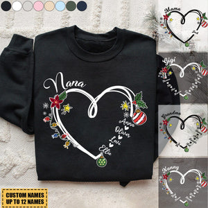 2024 New Release Nana Heart Christmas And Grandkids Sweatshirt