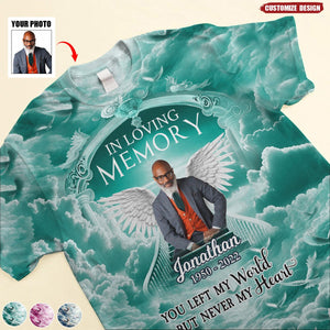 Memorial Custom Photo Angel Wings In Heaven 3D T-shirt