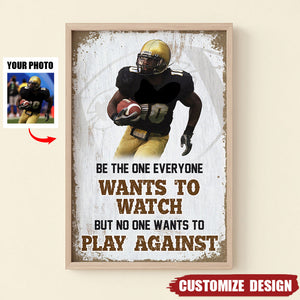 Personalized America Football Player Photo Poster -  Gifts For Football Players