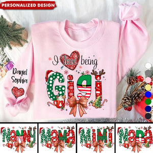 2024 New Release Personalized Christmas I Love Being Grandma Sweatshirt