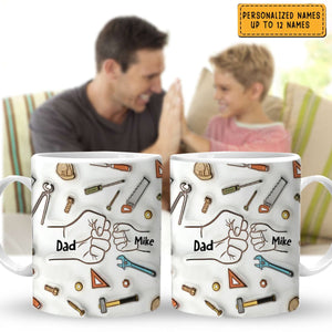 Gift For Dad Grandpa Fist Bump - Personalized3D Inflated Mug