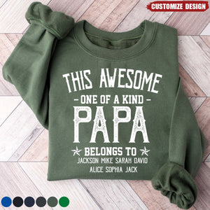 This Awesome Papa/Dad Belongs to Kids Sweatshirt