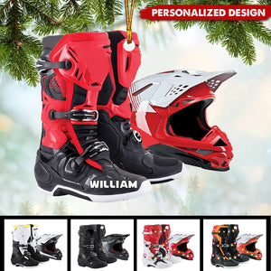 Personalized Motocross Boots Helmet Ornament