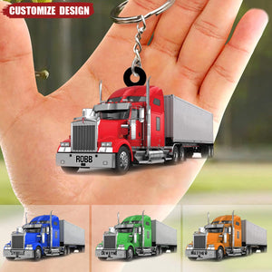 Personalized Trucker Acrylic Keychain