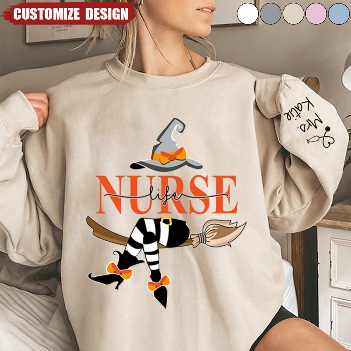 Nurse Life Witch Halloween Sweatshirt - Gift For Nurse