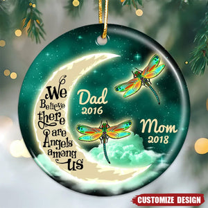 2024 New Release Moon And Dragonflies Memorial - Personalized Ceramic Ornament