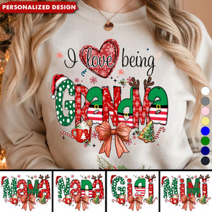 2024 New Release Personalized Christmas I Love Being Grandma Sweatshirt